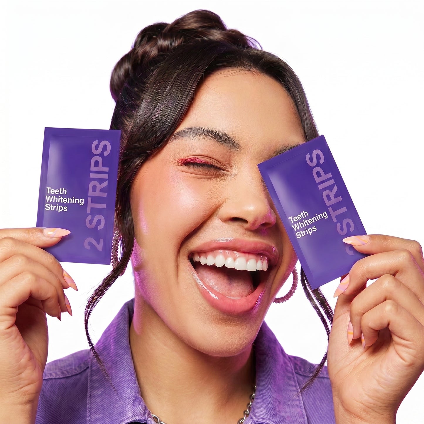 CAVARAS AuréSmile purple whitening strips packaging