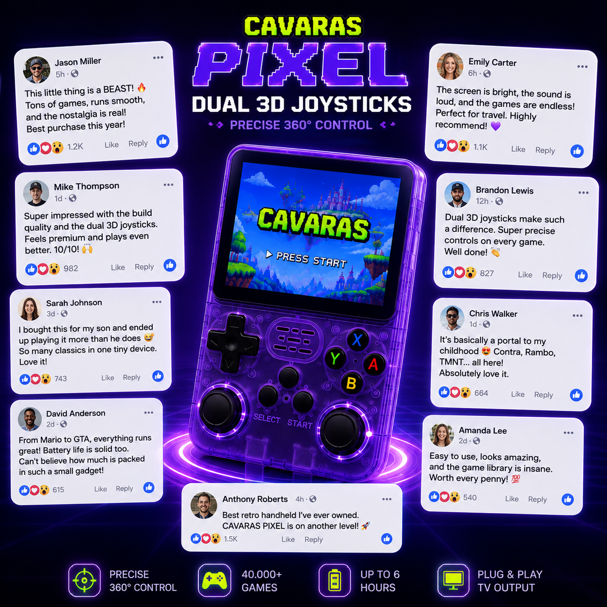 CAVARAS PIXEL - Retro Games Console