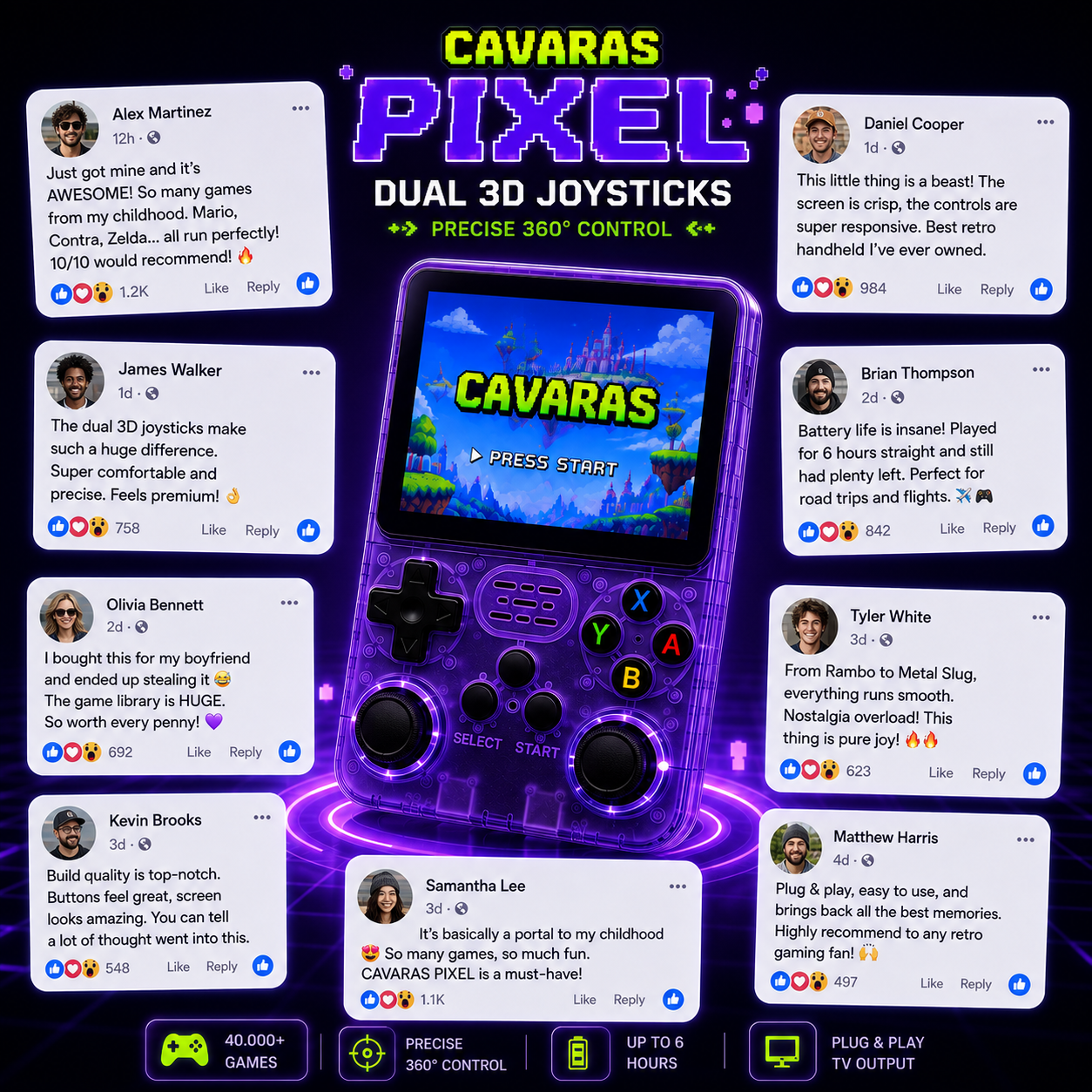 CAVARAS PIXEL - Retro Games Console